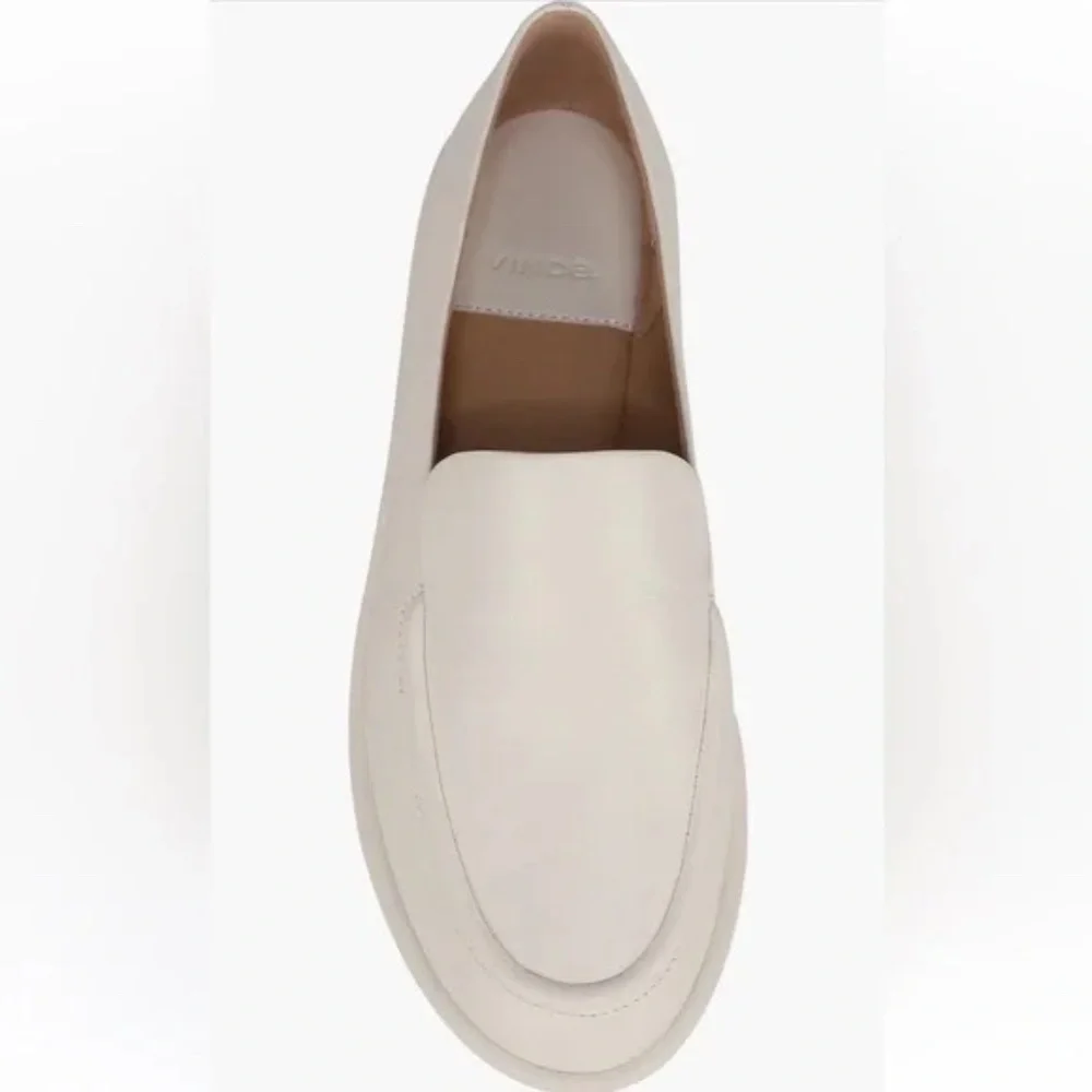 Vince Sloan Leather Loafers - Milk White Leather - Picture 4 of 13